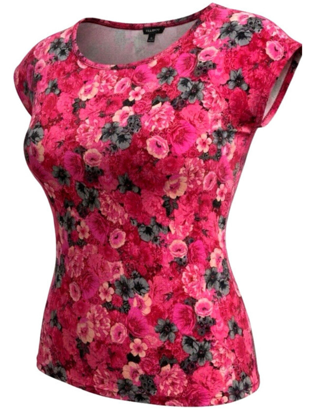 Talbots Size M Pink & Teal Floral Soft Stretch Knit Sleeveless Top Cottagecore